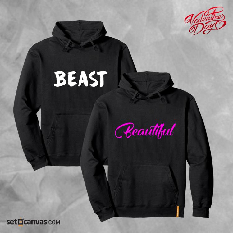 beauty beast couple hoodies